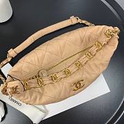 Chanel Crumpled Lambskin Mini Hobo Bag Beige - 5