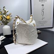 Chanel Crumpled Lambskin Mini Hobo Bag White - 5