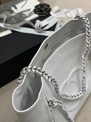 Chanel Soft Calfskin Shopping Bag Top Handle White - 6
