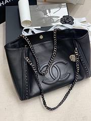 Chanel Soft Calfskin Shopping Bag Top Handle Black - 6