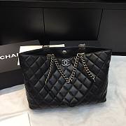 Chanel Dallas Calfskin Shopping Bag Black - 1