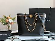 Chanel Calfskin Chain Shopping Bag AS2374 Black - 1