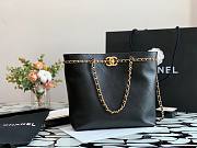 Chanel Calfskin Chain Shopping Bag AS2374 Black - 5