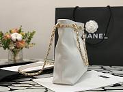 Chanel Calfskin Chain Shopping Bag AS2374 White - 4