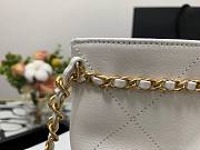 Chanel Calfskin Chain Shopping Bag AS2374 White - 5