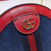 Ophidia mini GG round shoulder bag blue velvet - 3