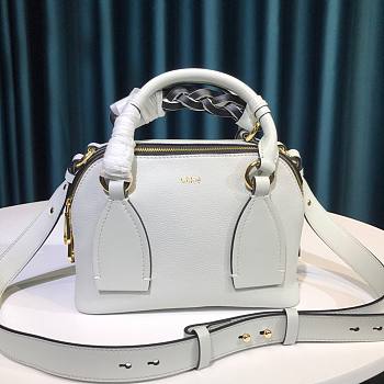 Chloe Small Daria day bag in grained & shiny calfskin white