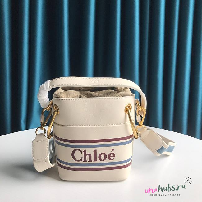 Chloe Roy Bucket Bag in White  - 1