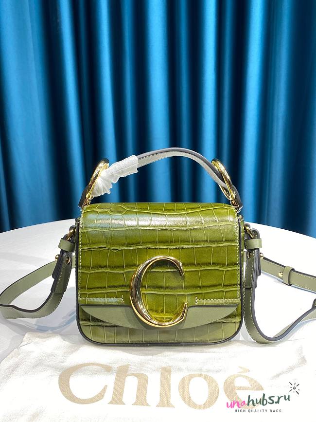 Chloe mini C bag in blue green - 1