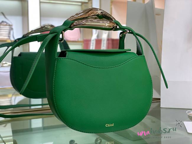 	 Chloe kiss purse in small grain calfskin green - 1