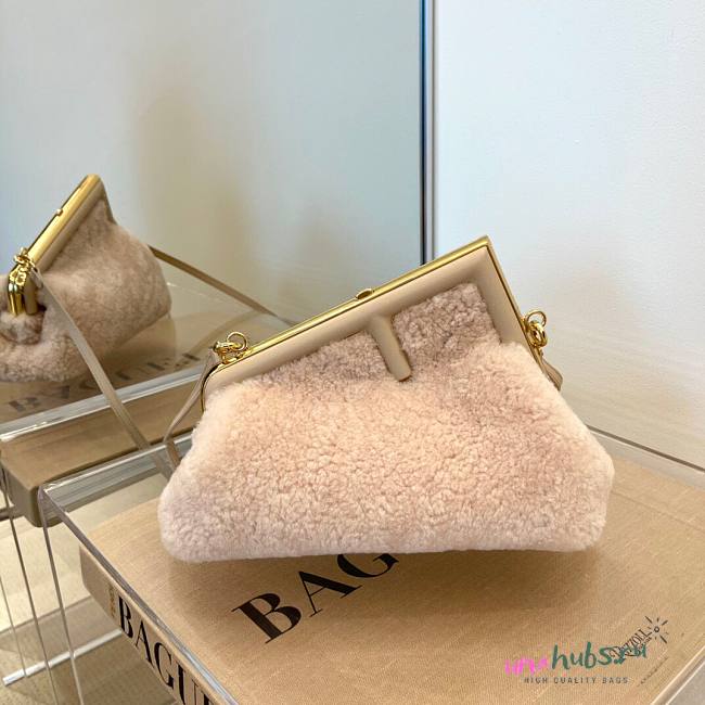 FENDI First Small Sheepskin beige leather bag 8BP129 - 1