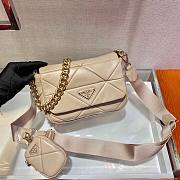 Prada System nappa leather patchwork bag in beige - 5