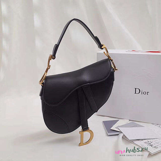 Dior saddle bag original leather black 20cm M0446 - 1