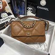 Chanel 19 Medium Handbag Lambskin Brown AS1160 - 2