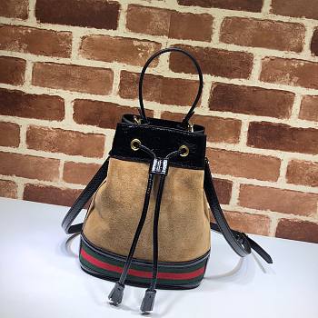 Gucci Ophidia bucket bag in brown leather 