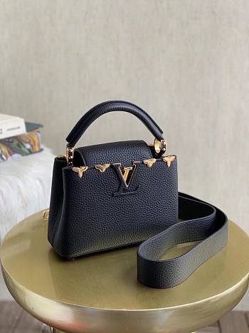 Louis Vuitton Capucines Mini Bag Taurillon Black M56848