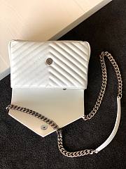 YSL MEDIUM COLLEGE BAG IN WHITE MATELASSÉ LEATHE SILVER HARDWARE - 2