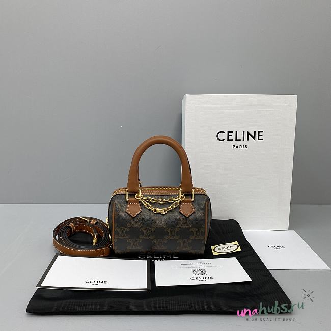 Celine mini boston in brown 60043 - 1