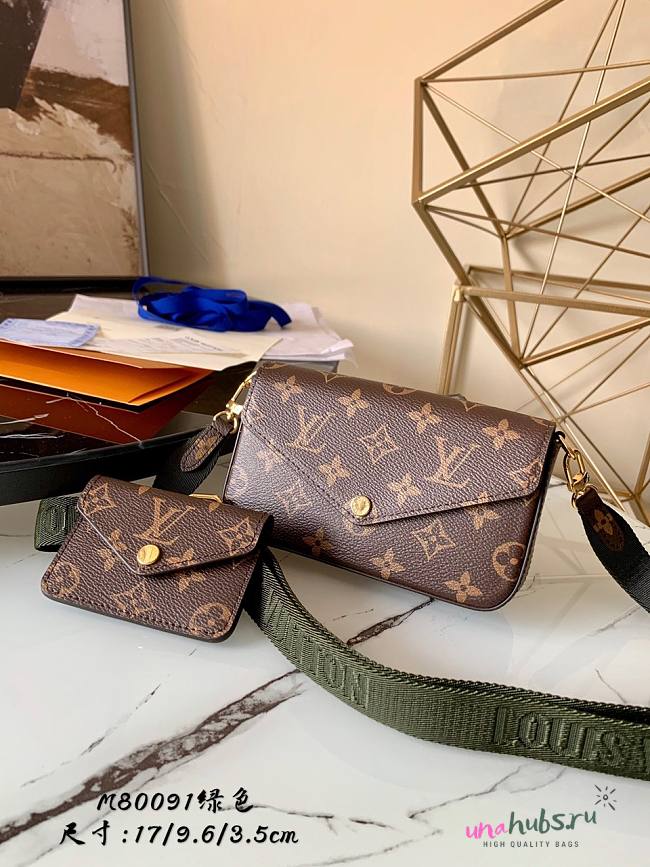 LV FELICIE STRAP & GO Green Strap M80091 - 1