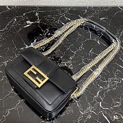 Fendi Baguette chain black leather bag 19cm 8BR783 - 3