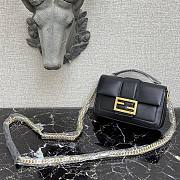 Fendi Baguette chain black leather bag 19cm 8BR783 - 2