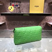 Fendi Baguete green leather bag 32cm  - 5