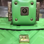 Fendi Baguete green leather bag 32cm  - 3