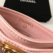 Chanel pink card holder in gold hardware - 5