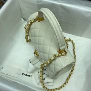 Chanel grained calfskin top handle flap bag white 20cm - 2