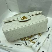 Chanel grained calfskin top handle flap bag white 20cm - 5