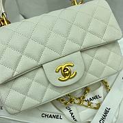 Chanel grained calfskin top handle flap bag white 20cm - 6
