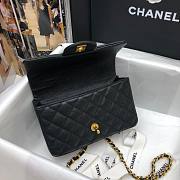 Chanel grained calfskin top handle flap bag black 20cm - 4