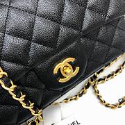 Chanel grained calfskin top handle flap bag black 20cm - 2