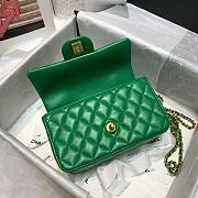 Chanel grained calfskin top handle flap bag green 20cm - 2