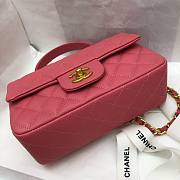 Chanel grained calfskin top handle flap bag pink 20cm - 2