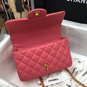 Chanel grained calfskin top handle flap bag pink 20cm - 6