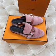 Hermes Pink Flats  - 4