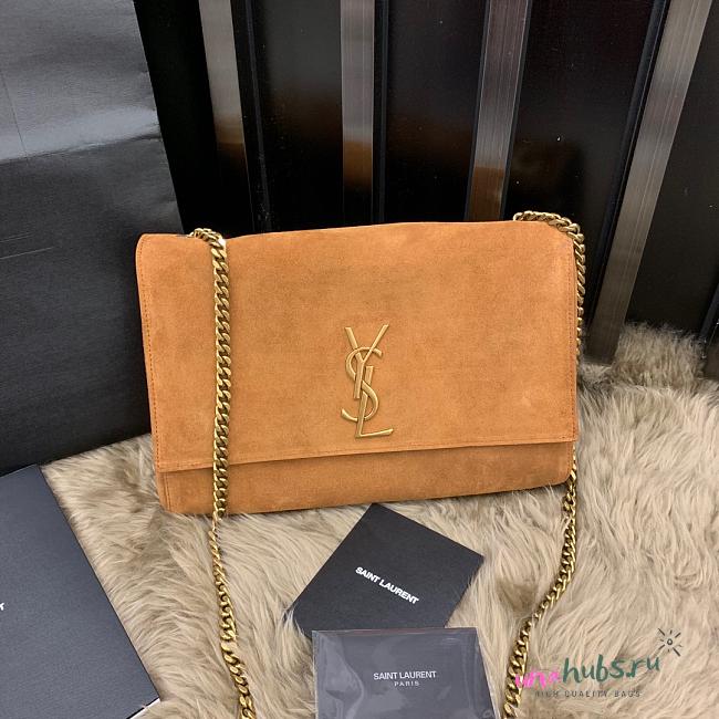 YSL Kate All Leather Brown 553804 - 1