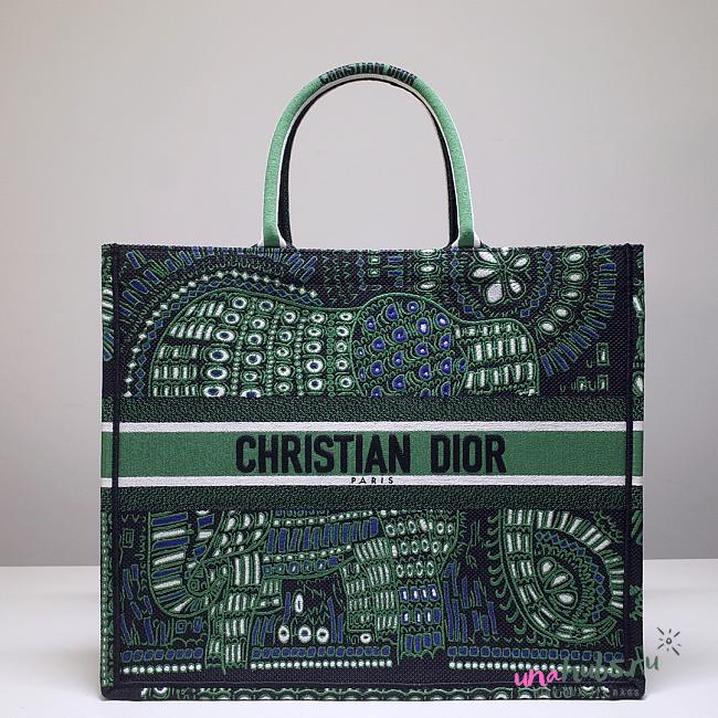 Dior Tote Book Green Elephant 41cm  - 1