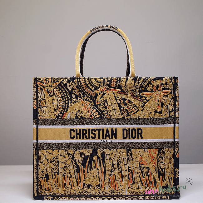 Dior Tote Book Yellow Jungle 41cm - 1