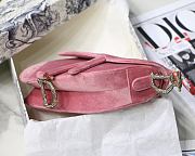 Dior Saddle Oblique Velvet Pink 19cm S9001 - 4