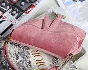 Dior Saddle Oblique Velvet Pink 19cm S9001 - 2