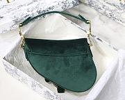 Dior Saddle Oblique Velvet Green 19cm S9001 - 2