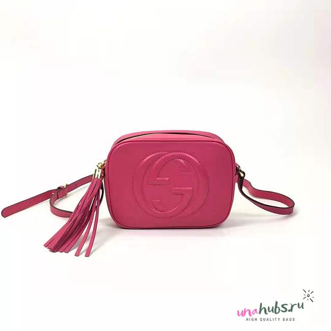 Gucci GG Soho disco shoulder bag in pink 21cm - 1