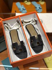 Hermes Slippers Black Leather  - 3