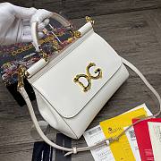 DG dauphine leather Sicily bag in White 25cm - 2