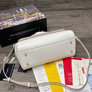 DG dauphine leather Sicily bag in White 25cm - 6