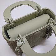 Dior Lady Mini Lambskin Bag Matte Green 17cm - 4