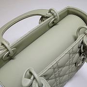 Dior Lady Mini Lambskin Bag Gray 24cm - 5