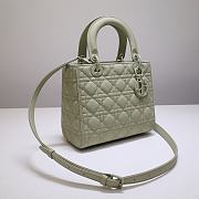 Dior Lady Mini Lambskin Bag Gray 24cm - 4